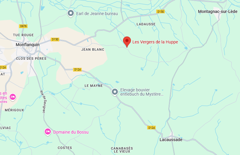 Localisation de l'exploitation sur Google Maps